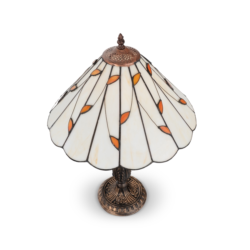 Brilagi - Candeeiro de mesa Tiffany em vitral FOLIA 2xE27/60W/230V