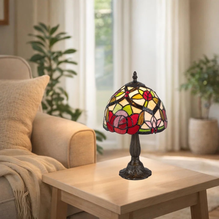 Brilagi - Candeeiro de mesa Tiffany em vitral GARLAN 1xE14/40W/230V