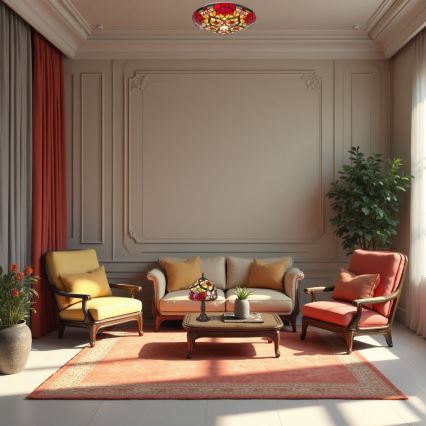 Brilagi - Candeeiro de mesa Tiffany em vitral GARLAN 1xE14/40W/230V