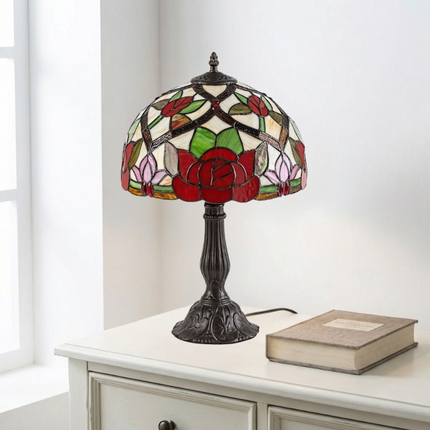 Brilagi - Candeeiro de mesa Tiffany em vitral GARLAN 1xE27/40W/230V