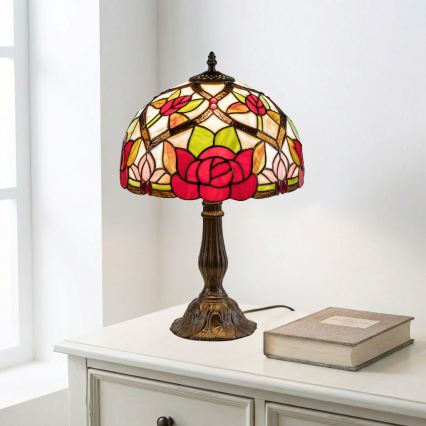 Brilagi - Candeeiro de mesa Tiffany em vitral GARLAN 1xE27/40W/230V
