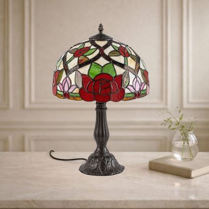 Brilagi - Candeeiro de mesa Tiffany em vitral GARLAN 1xE27/40W/230V