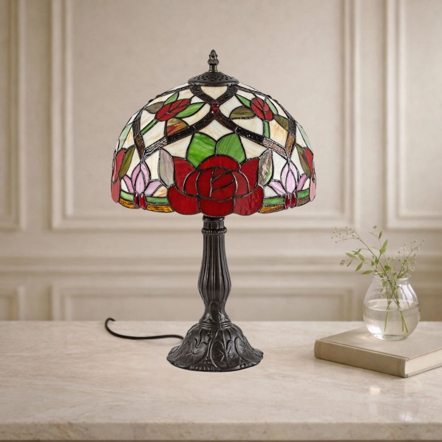 Brilagi - Candeeiro de mesa Tiffany em vitral GARLAN 1xE27/40W/230V