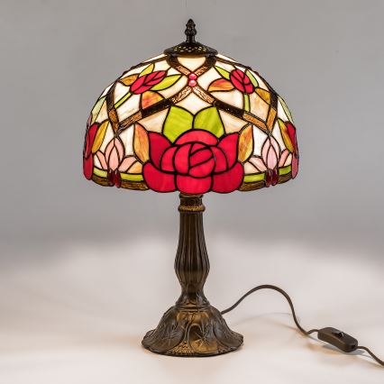 Brilagi - Candeeiro de mesa Tiffany em vitral GARLAN 1xE27/40W/230V
