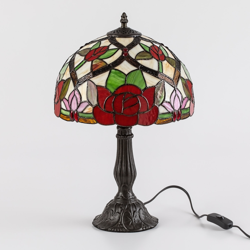 Brilagi - Candeeiro de mesa Tiffany em vitral GARLAN 1xE27/40W/230V