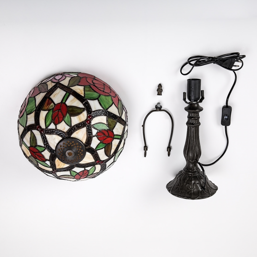Brilagi - Candeeiro de mesa Tiffany em vitral GARLAN 1xE27/40W/230V