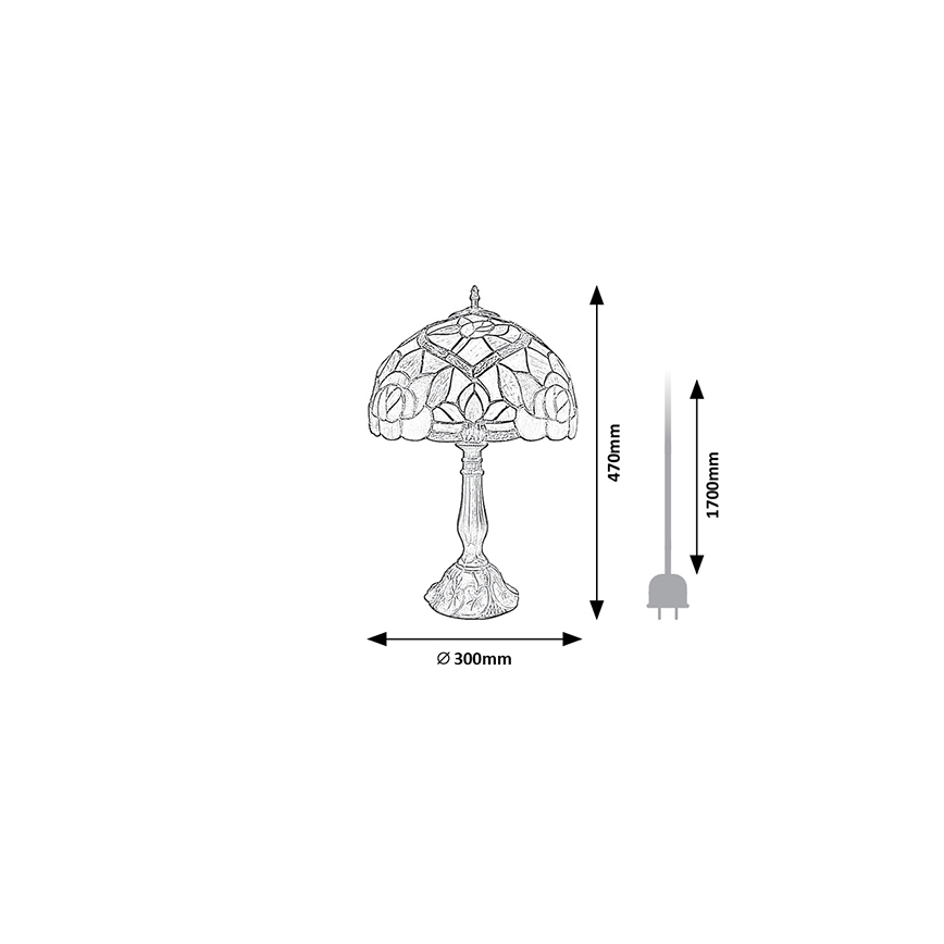 Brilagi - Candeeiro de mesa Tiffany em vitral GARLAN 1xE27/40W/230V