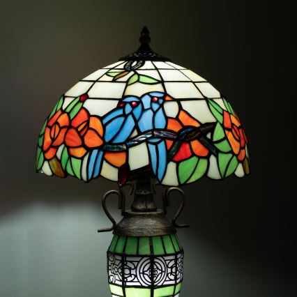 Brilagi - Candeeiro de mesa Tiffany em vitral JUNGLE 1xE27/60W/230V + 1xE14/40W