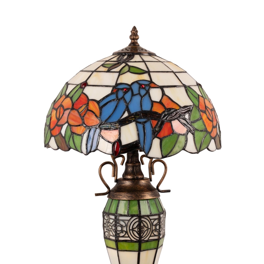 Brilagi - Candeeiro de mesa Tiffany em vitral JUNGLE 1xE27/60W/230V + 1xE14/40W
