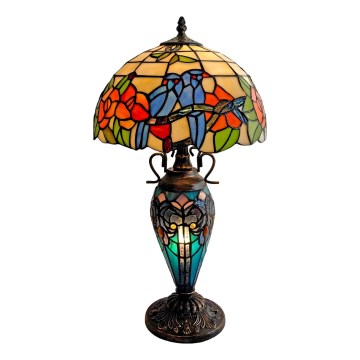 Brilagi - Candeeiro de mesa Tiffany em vitral JUNGLE 1xE27/60W/230V + 1xE14/40W