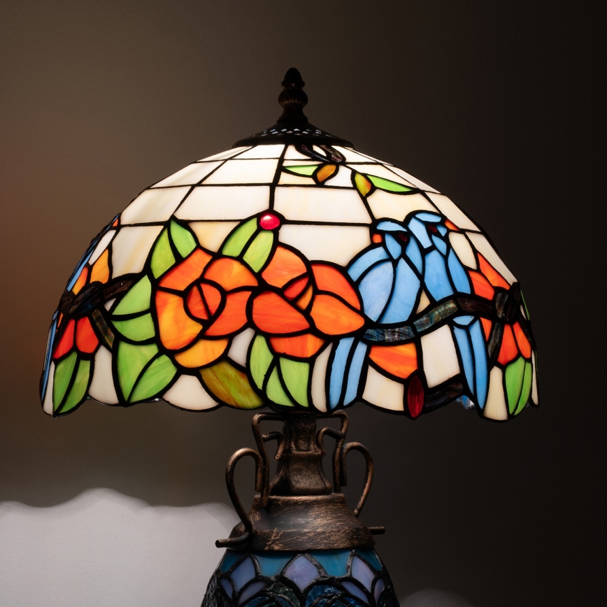 BRILAGI - Candeeiro de mesa Tiffany em vitral JUNGLE 1xE27/60W/230V + 1xE14/40W