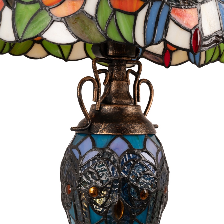 BRILAGI - Candeeiro de mesa Tiffany em vitral JUNGLE 1xE27/60W/230V + 1xE14/40W