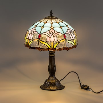 Brilagi - Candeeiro de mesa Tiffany em vitral LORAS 1xE27/40W/230V