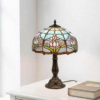 Brilagi - Candeeiro de mesa Tiffany em vitral LORAS 1xE27/40W/230V