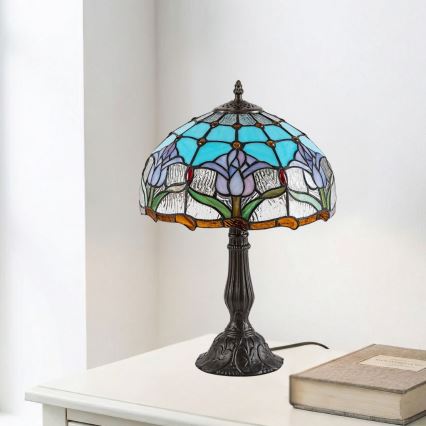 Brilagi - Candeeiro de mesa Tiffany em vitral LORAS 1xE27/40W/230V