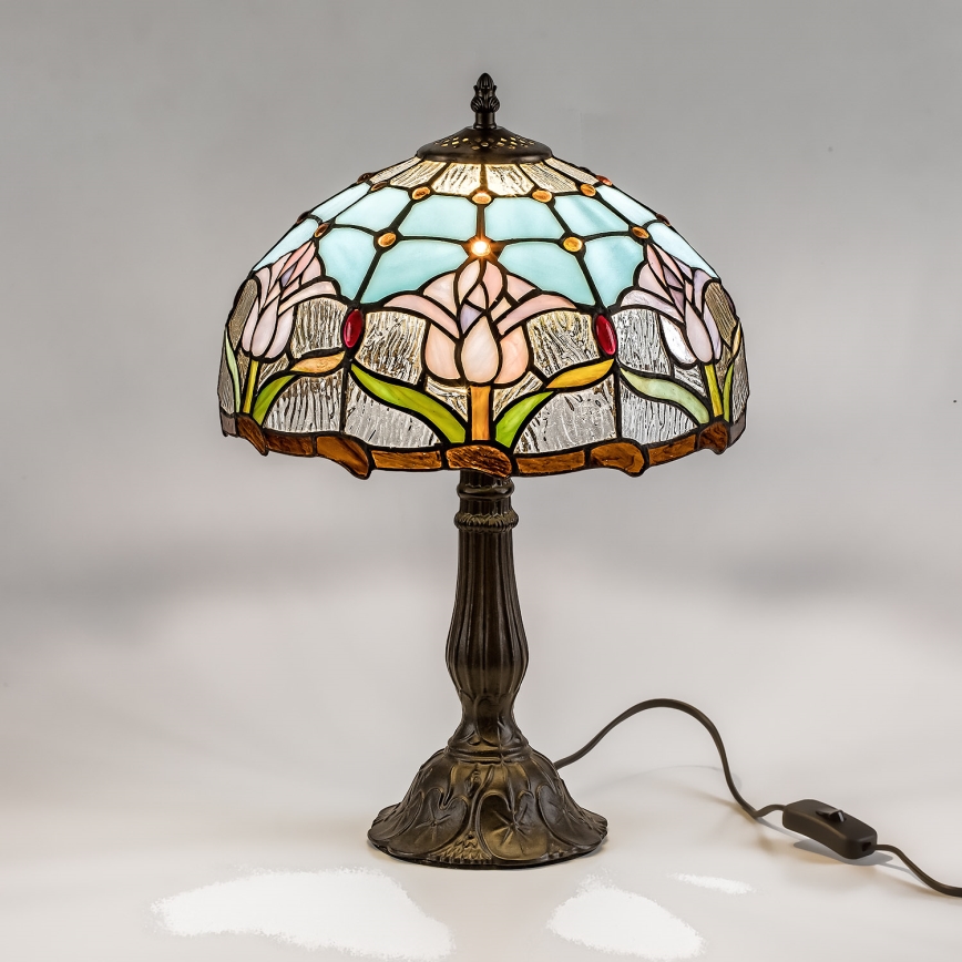 Brilagi - Candeeiro de mesa Tiffany em vitral LORAS 1xE27/40W/230V