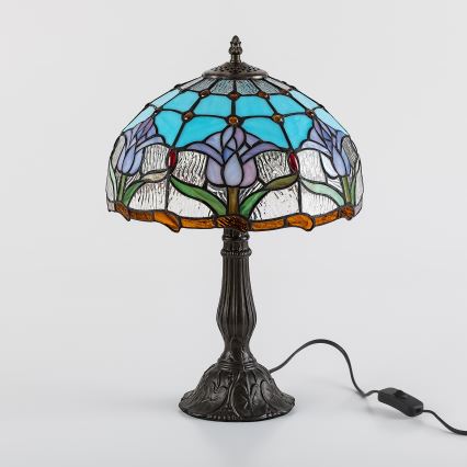 Brilagi - Candeeiro de mesa Tiffany em vitral LORAS 1xE27/40W/230V