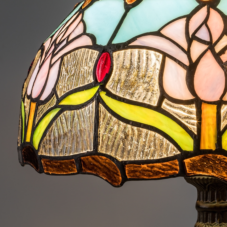 Brilagi - Candeeiro de mesa Tiffany em vitral LORAS 1xE27/40W/230V