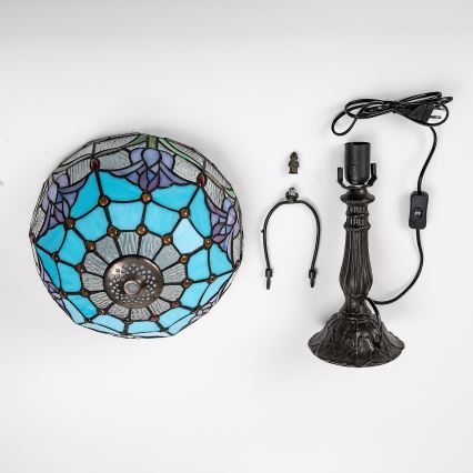Brilagi - Candeeiro de mesa Tiffany em vitral LORAS 1xE27/40W/230V