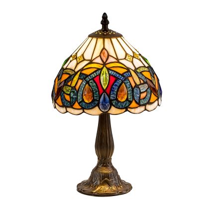 Brilagi - Candeeiro de mesa Tiffany em vitral LUISA 1xE14/40W/230V