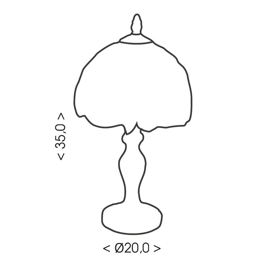 Brilagi - Candeeiro de mesa Tiffany em vitral Marfim 1xE27/60W/230V