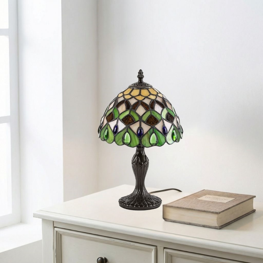 Brilagi - Candeeiro de mesa Tiffany em vitral MARGARET 1xE14/40W/230V