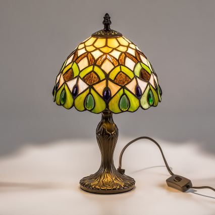 Brilagi - Candeeiro de mesa Tiffany em vitral MARGARET 1xE14/40W/230V