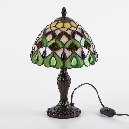 Brilagi - Candeeiro de mesa Tiffany em vitral MARGARET 1xE14/40W/230V