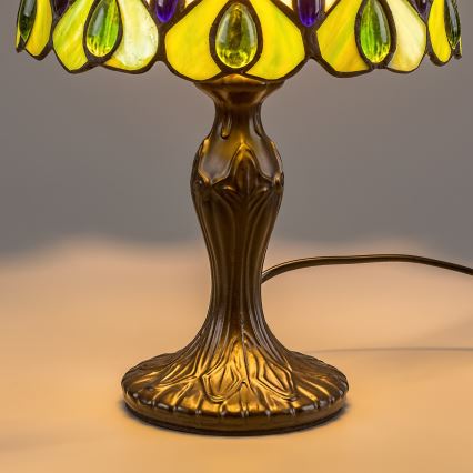 Brilagi - Candeeiro de mesa Tiffany em vitral MARGARET 1xE14/40W/230V