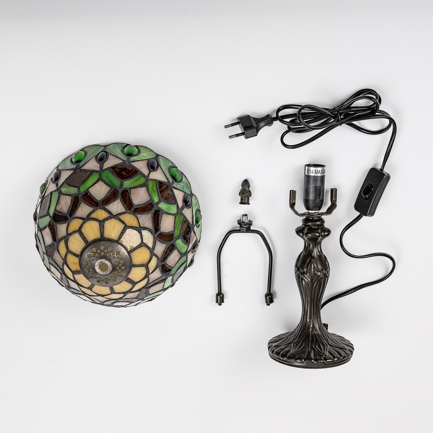Brilagi - Candeeiro de mesa Tiffany em vitral MARGARET 1xE14/40W/230V