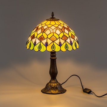 Brilagi - candeeiro de mesa Tiffany em vitral MARGARET 1xE27/40W/230V