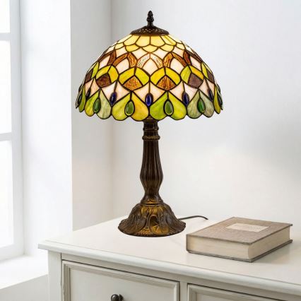 Brilagi - candeeiro de mesa Tiffany em vitral MARGARET 1xE27/40W/230V