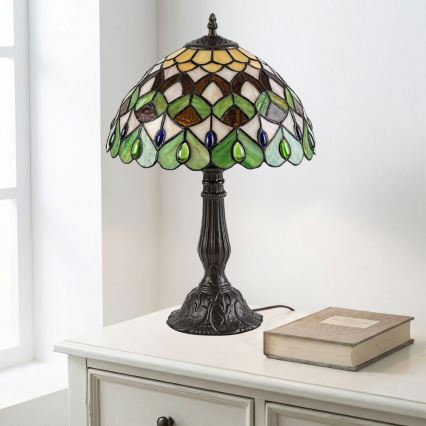 Brilagi - candeeiro de mesa Tiffany em vitral MARGARET 1xE27/40W/230V