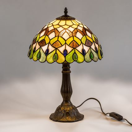 Brilagi - candeeiro de mesa Tiffany em vitral MARGARET 1xE27/40W/230V
