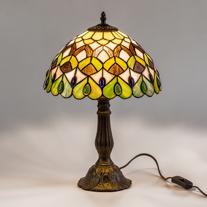 Brilagi - candeeiro de mesa Tiffany em vitral MARGARET 1xE27/40W/230V