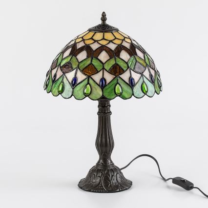 Brilagi - candeeiro de mesa Tiffany em vitral MARGARET 1xE27/40W/230V