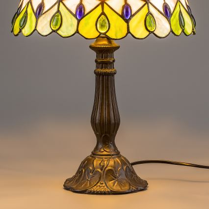 Brilagi - candeeiro de mesa Tiffany em vitral MARGARET 1xE27/40W/230V
