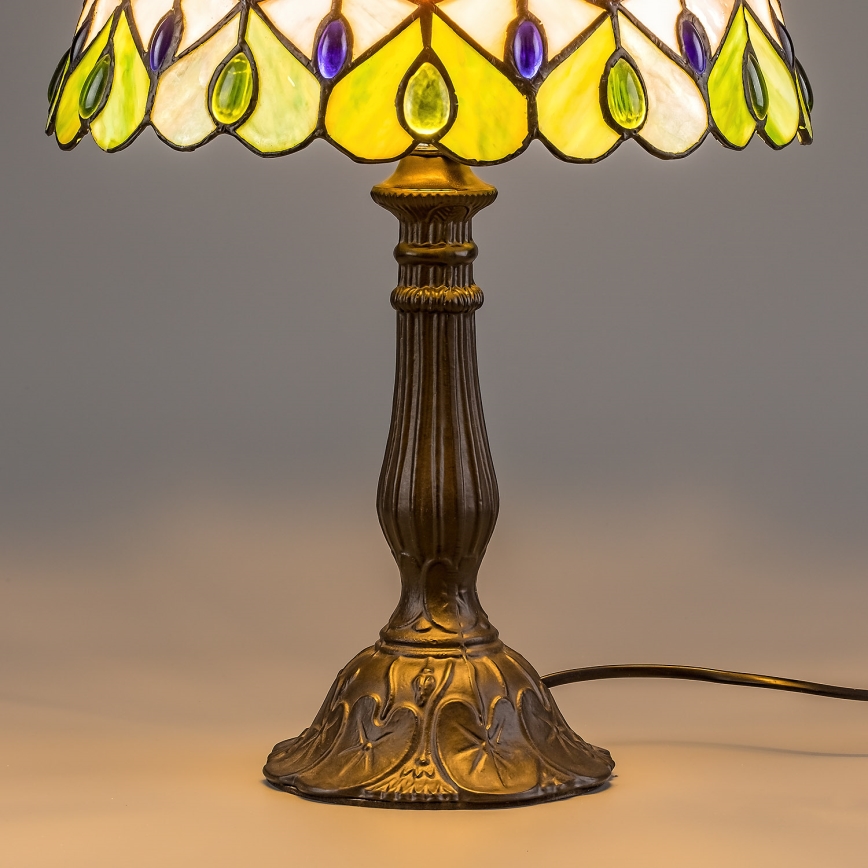 Brilagi - candeeiro de mesa Tiffany em vitral MARGARET 1xE27/40W/230V