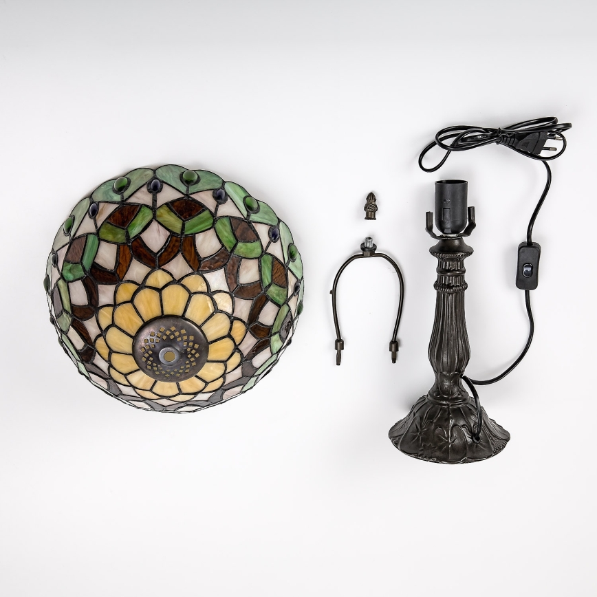 Brilagi - candeeiro de mesa Tiffany em vitral MARGARET 1xE27/40W/230V