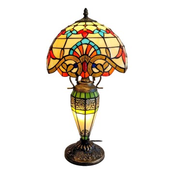 Brilagi - Candeeiro de mesa Tiffany em vitral MIRABELLA 1xE27/60W/230V + 1xE14/40W