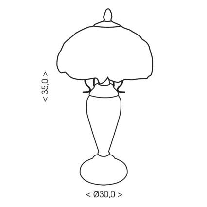 Brilagi - Candeeiro de mesa Tiffany em vitral MIRABELLA 1xE27/60W/230V + 1xE14/40W