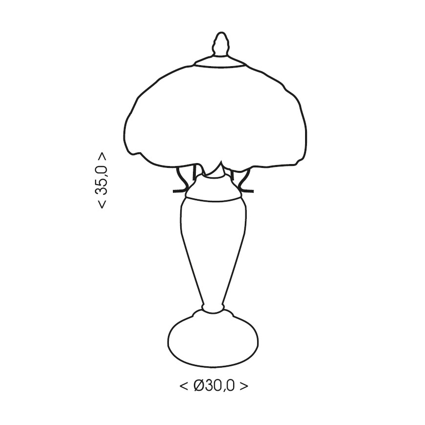 Brilagi - Candeeiro de mesa Tiffany em vitral MIRABELLA 1xE27/60W/230V + 1xE14/40W