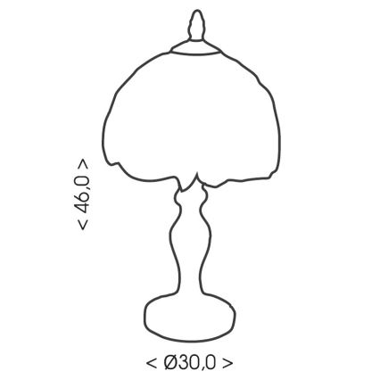 Brilagi - Candeeiro de mesa Tiffany em vitral MIRABELLA 1xE27/60W/230V