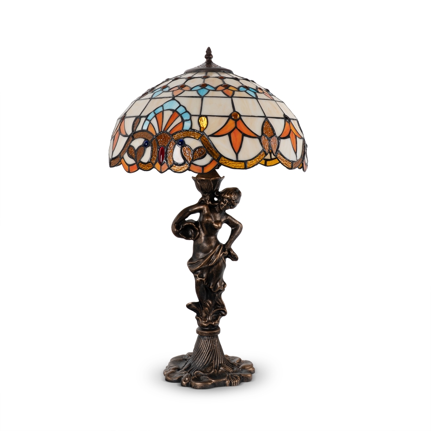 Brilagi - Candeeiro de mesa Tiffany em vitral MIRABELLA 1xE27/60W/230V