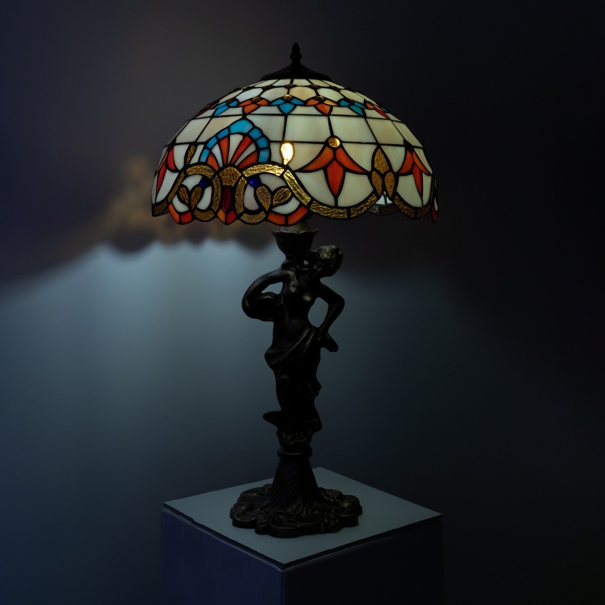 Brilagi - Candeeiro de mesa Tiffany em vitral MIRABELLA 1xE27/60W/230V