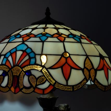 Brilagi - Candeeiro de mesa Tiffany em vitral MIRABELLA 1xE27/60W/230V