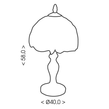 Brilagi - Candeeiro de mesa Tiffany em vitral MIRABELLA 2xE27/60W/230V