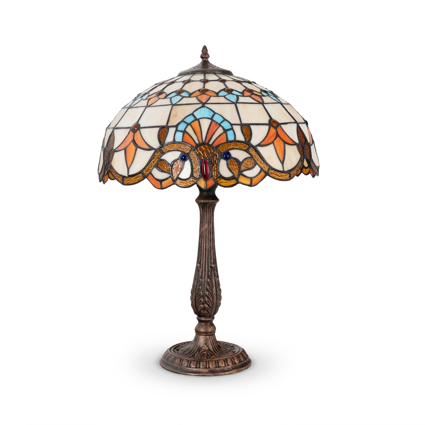 Brilagi - Candeeiro de mesa Tiffany em vitral MIRABELLA 2xE27/60W/230V