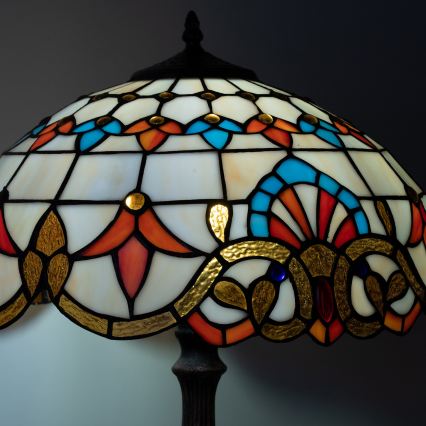 Brilagi - Candeeiro de mesa Tiffany em vitral MIRABELLA 2xE27/60W/230V