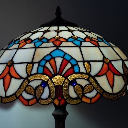Brilagi - Candeeiro de mesa Tiffany em vitral MIRABELLA 2xE27/60W/230V